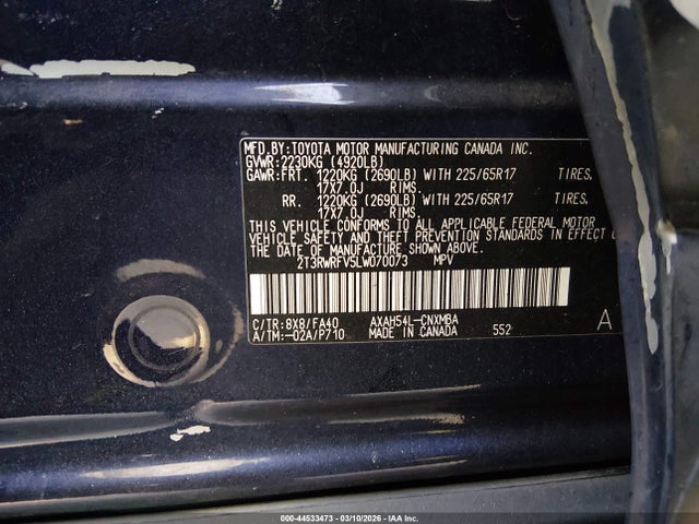2020 TOYOTA RAV4 HYBRID 2T3RWRFV5LW070073 Photo 8