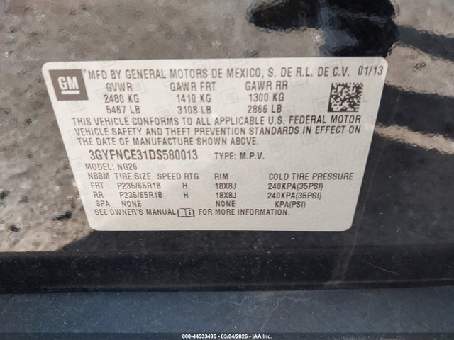 2013 CADILLAC SRX 3GYFNCE31DS580013 Photo 8