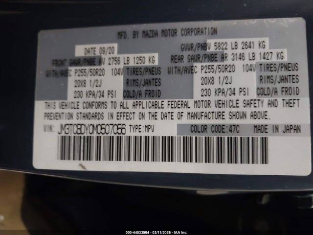 2021 MAZDA CX-9 JM3TCBDY0M0507056 Photo 8