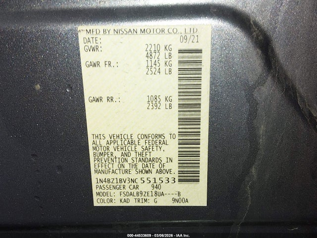 Nissan Leaf S Plus 62 Kwh 2022 1N4BZ1BV3NC551533 Image 9