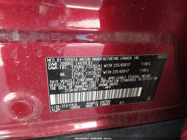 2021 TOYOTA RAV4 2T3H1RFV2MW127745 Photo 8