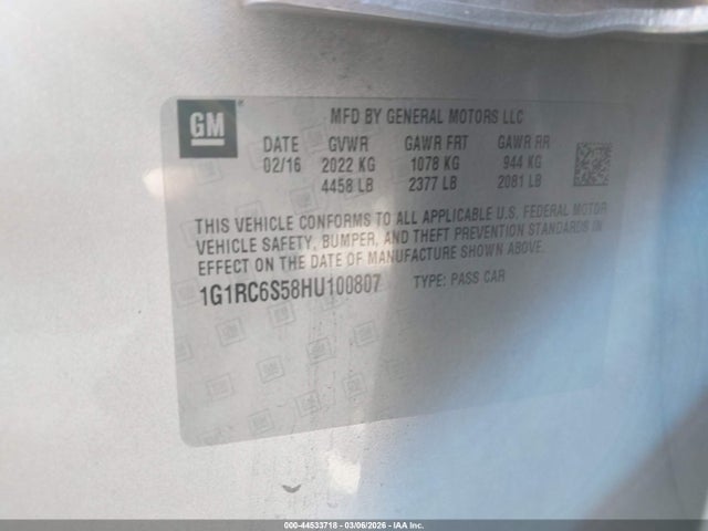 1G1RC6S58HU100807 Chevrolet VOLT LT