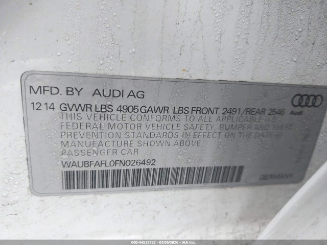 2015 AUDI A4 WAUBFAFL0FN026492 Photo 8