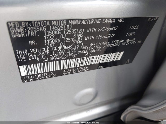 Toyota Rav4 Xle 2017 2T3WFREV4HW352197 Image 9