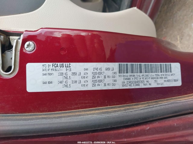 Продажа на аукционе авто 2017 Dodge Grand Caravan Sxt, vin: 2C4RDGCG6HR557879, номер лота: 44533778