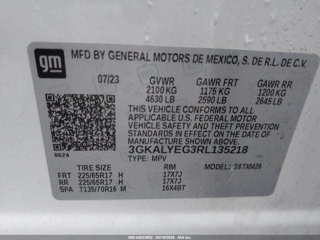 Auction sale of the 2024 Gmc Terrain Awd At4, vin: 3GKALYEG3RL135218, lot number: 44533902