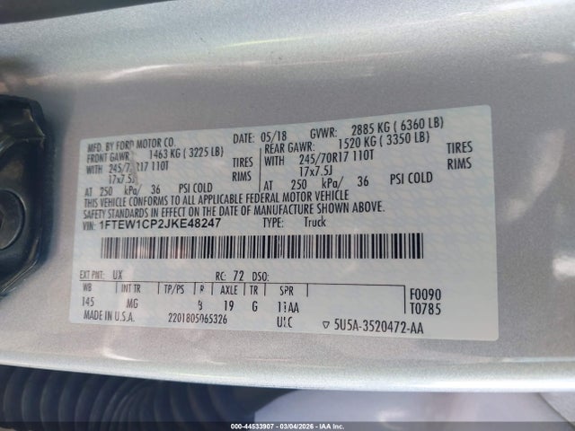1FTEW1CP2JKE48247 Ford F-150 Xlt