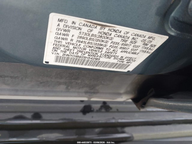 44533973 :رقم المزاد ، 2HNYD18925H542195 vin ، 2005 Acura Mdx مزاد بيع