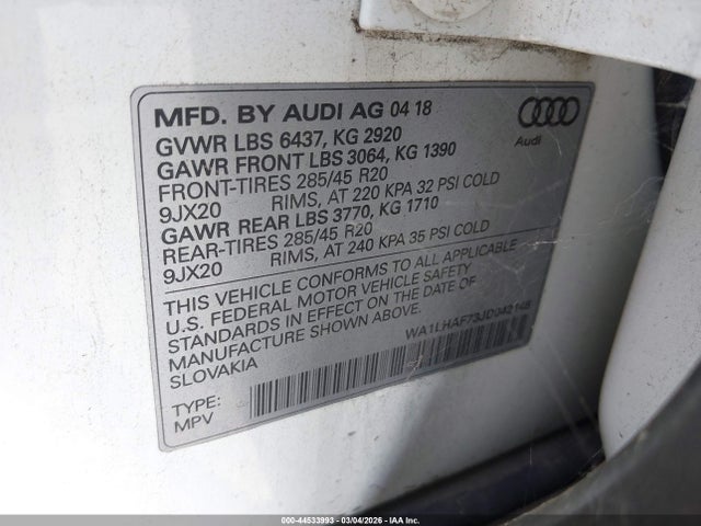 2018 AUDI Q7 WA1LHAF73JD042148 Photo 8