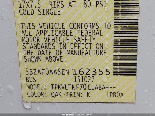 Aukcja sprzedaży 2014 Nissan Nv Passenger Nv3500 Hd Sv V8, vin: 5BZAF0AA5EN162355, numer aukcji: 44534000