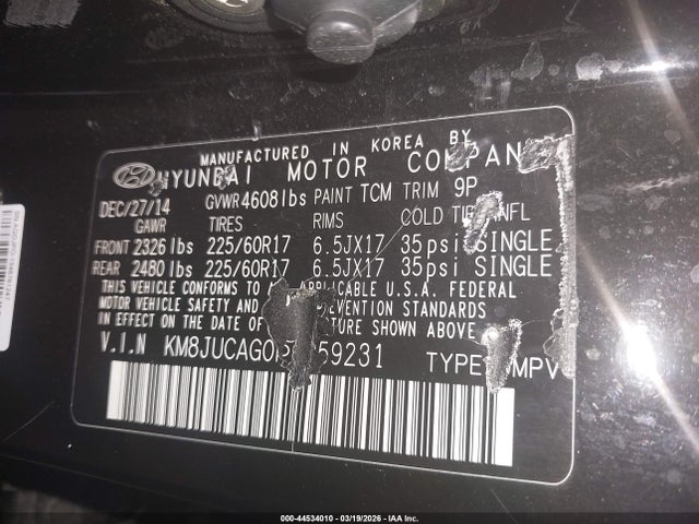 Aukcja sprzedaży 2015 Hyundai Tucson Se, vin: KM8JUCAG0FU059231, numer aukcji: 44534010