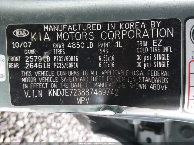 2008 KIA SPORTAGE KNDJE723887489742 Photo 8