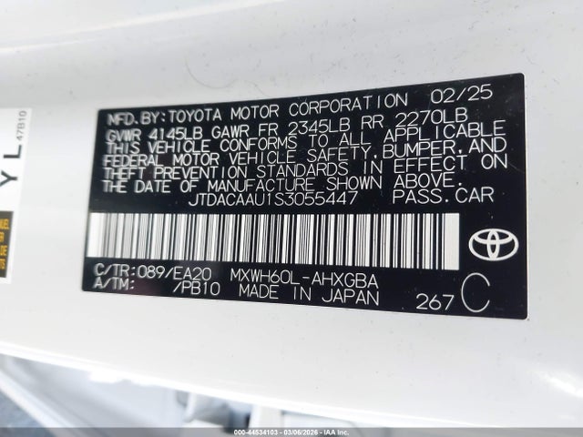 Toyota PRIUS XLE 2025 JTDACAAU1S3055447 Image 9