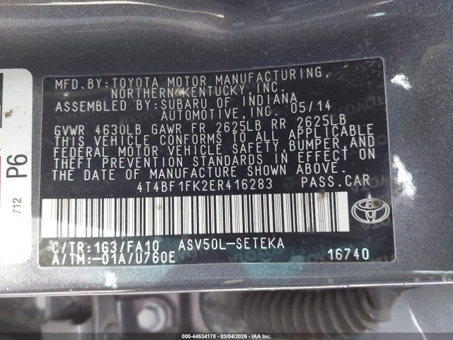 Toyota CAMRY L 2014 4T4BF1FK2ER416283 Image 9