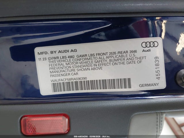 2024 AUDI A5 SPORTBACK WAUFACF58RA036390 Photo 8