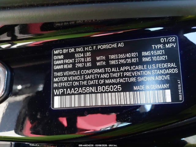 Porsche Macan 2022 WP1AA2A58NLB05025 Image 9
