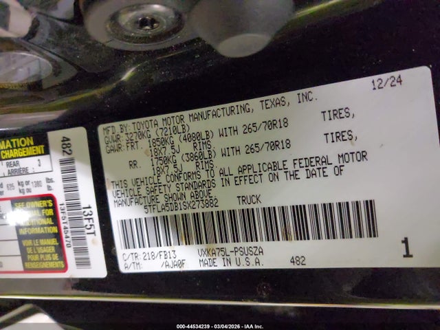 Toyota Tundra Sr5 2025 5TFLA5DB1SX273882 Image 9