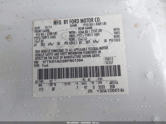 2011 FORD RANGER 1FTKR1AD2BPB01394 Photo 8