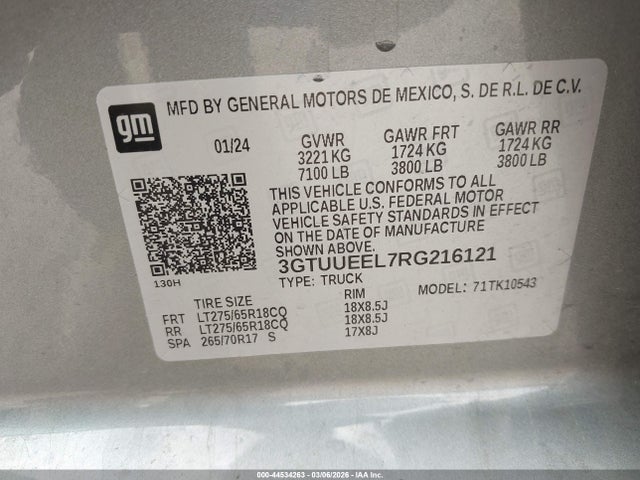 3GTUUEEL7RG216121 GMC Sierra 1500 4wd Short Box At4