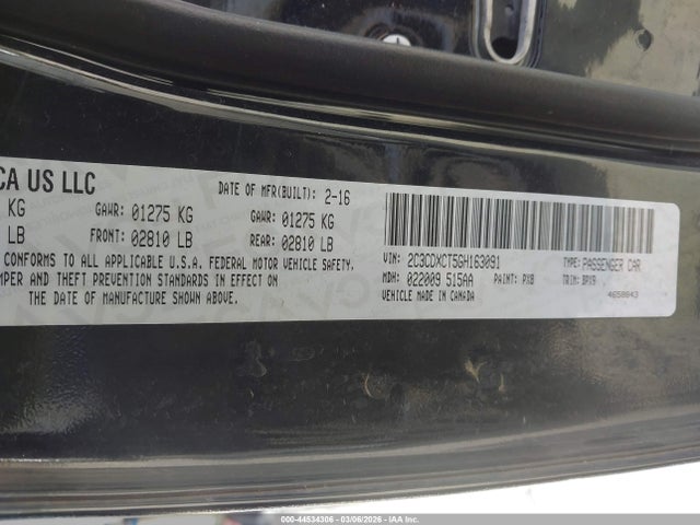Продажа на аукционе авто 2016 Dodge Charger R/t, vin: 2C3CDXCT5GH163091, номер лота: 44534306