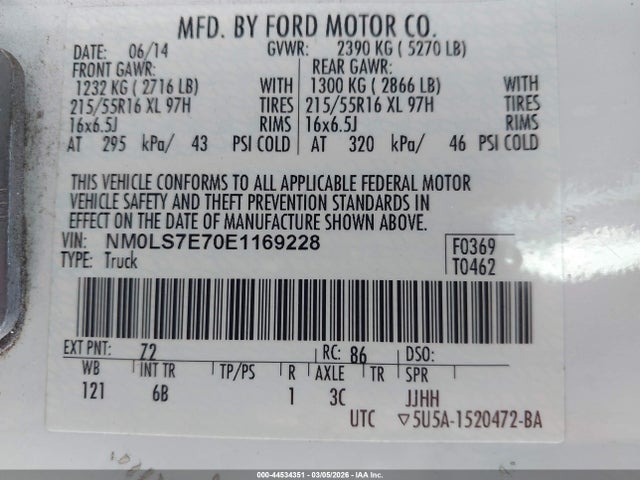 Ford Transit Connect Xl 2014 NM0LS7E70E1169228 Image 9