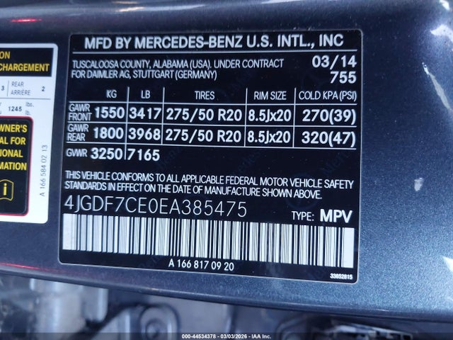 Mercedes-Benz Gl 450 4matic 2014 4JGDF7CE0EA385475 Image 9