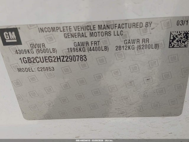 1GB2CUEG2HZ290783 Chevrolet Silverado 2500hd Wt