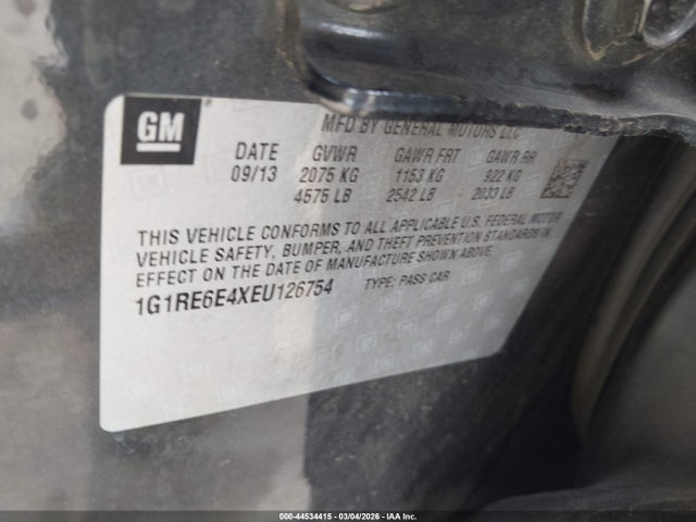 1G1RE6E4XEU126754 Chevrolet Volt