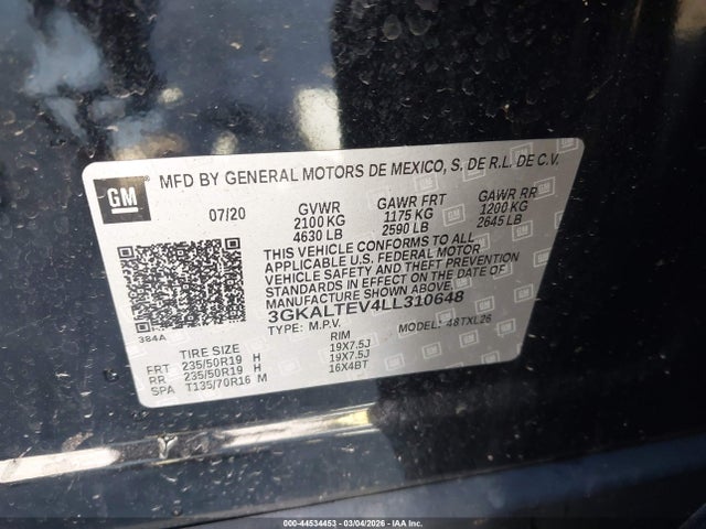 44534453 :رقم المزاد ، 3GKALTEV4LL310648 vin ، 2020 Gmc Terrain Sle مزاد بيع