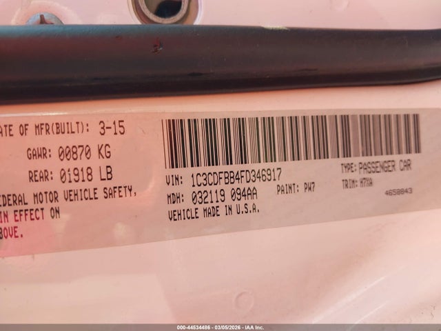 1C3CDFBB4FD346917 Dodge DART SXT