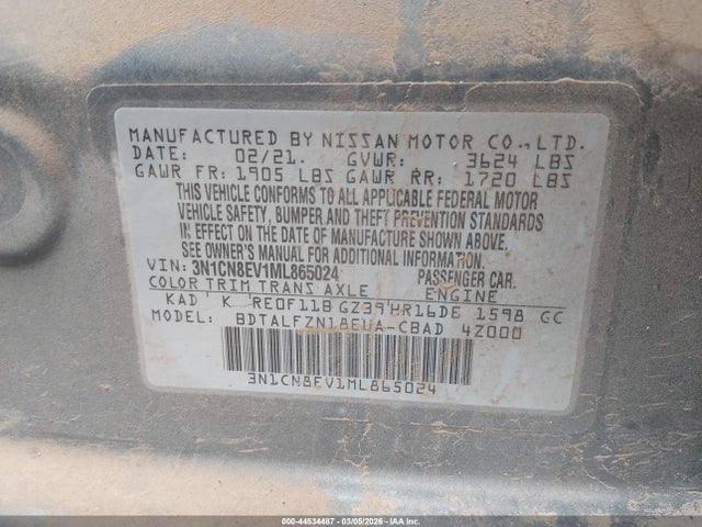 Nissan Versa Sv Xtronic Cvt 2021 3N1CN8EV1ML865024 Image 9