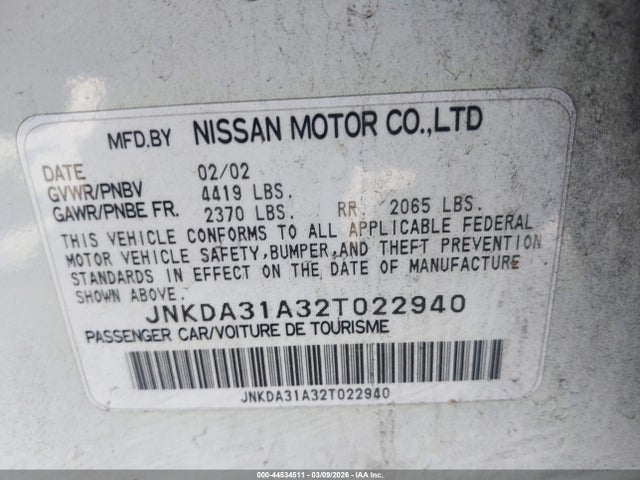 Продажа на аукционе авто 2002 Infiniti I35 Luxury, vin: JNKDA31A32T022940, номер лота: 44534511