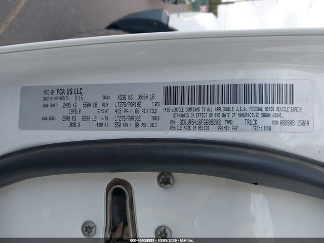 Продаж на аукціоні авто 2015 Ram 2500 Tradesman, vin: 3C6UR5HJ6FG689202, номер лоту: 44534523