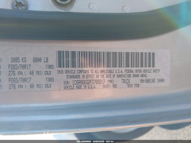 1C6RR6KG2FS789217 RAM 1500