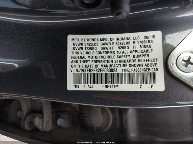 Aukcja sprzedaży 2015 Honda Civic Ex, vin: 19XFB2F82FE083024, numer aukcji: 44534559