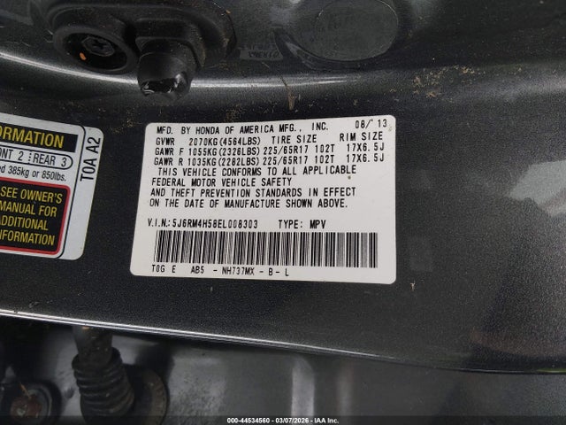 Honda CR-V EX 2014 5J6RM4H58EL008303 Image 9