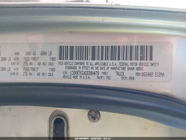 1C6RR7KGXGS390479 RAM 1500 St