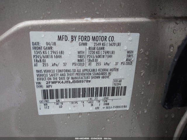 2018 FORD EDGE 2FMPK4J83JBB89789 Photo 8