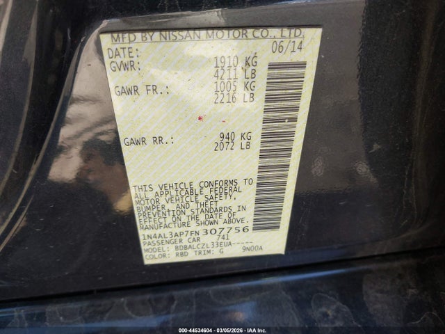 Nissan Altima 2.5 S 2015 1N4AL3AP7FN307756 Image 9