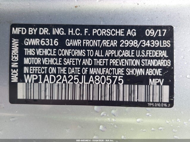 2018 PORSCHE CAYENNE WP1AD2A25JLA80575 Photo 8