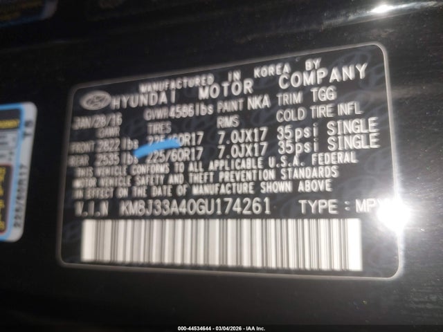 2016 HYUNDAI TUCSON KM8J33A40GU174261 Photo 8