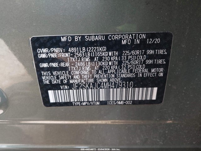 Subaru Forester Premium 2021 JF2SKAJC4MH479310 Image 9