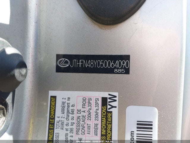 2005 LEXUS SC 430 JTHFN48Y050064090 Photo 8