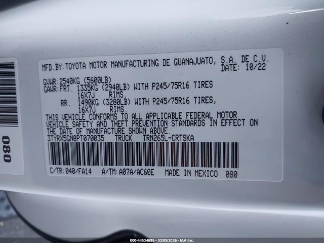 Toyota Tacoma Sr 2023 3TYRX5GN8PT070035 Image 9