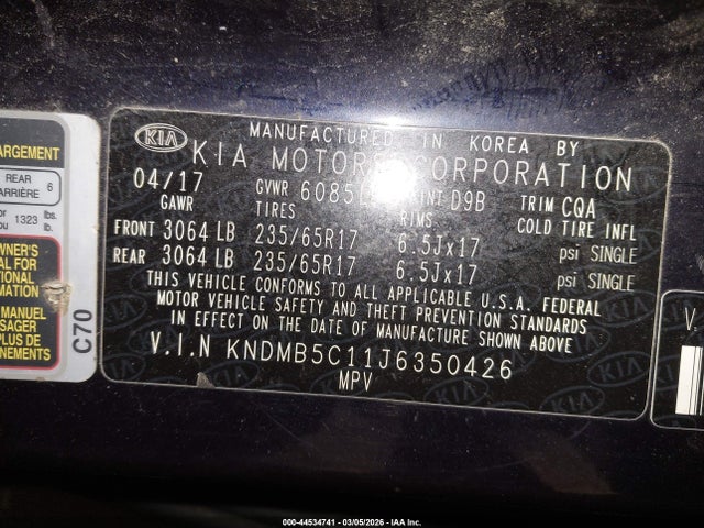 2018 KIA SEDONA KNDMB5C11J6350426 Photo 8