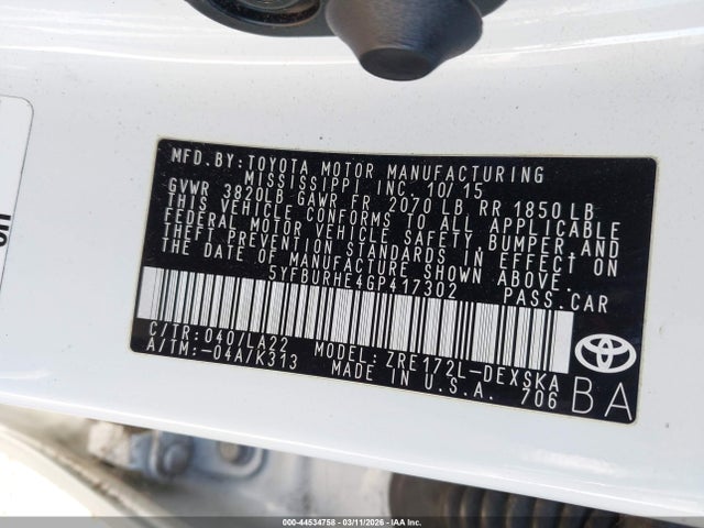 Toyota Corolla S Premium 2016 5YFBURHE4GP417302 Image 9