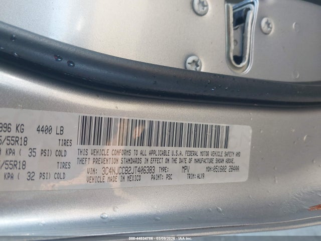 3C4NJCCB2JT406383 Jeep Compass Limited Fwd