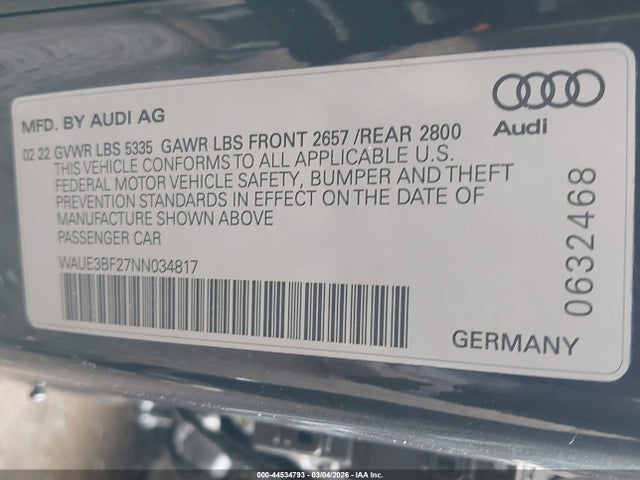 2022 AUDI A6 WAUE3BF27NN034817 Photo 8