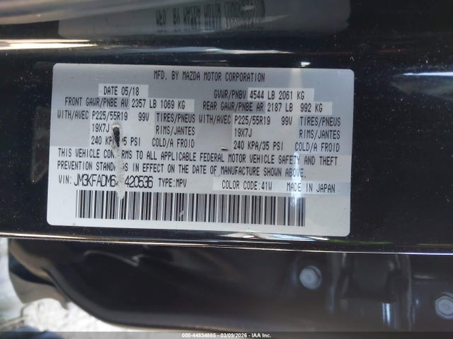 Aukcja sprzedaży 2018 Mazda Cx-5 Grand Touring, vin: JM3KFADM6J1420536, numer aukcji: 44534885