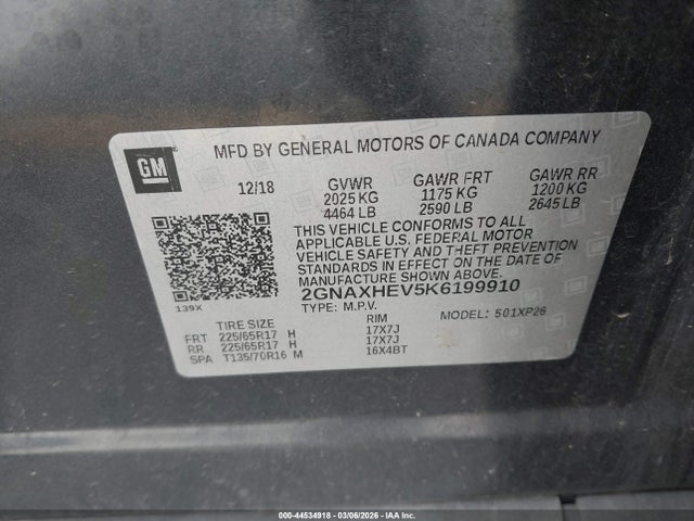 Chevrolet EQUINOX LS 2019 2GNAXHEV5K6199910 Image 9